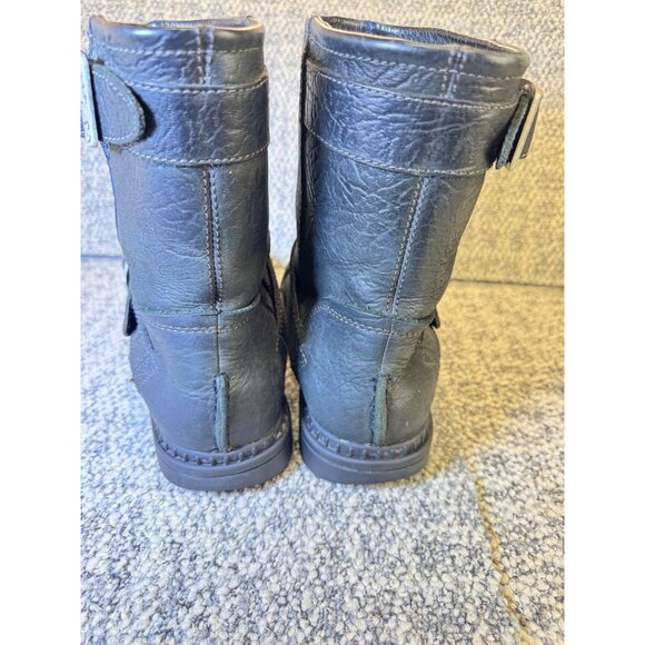 Vintage UGG Australia Black Leather Shearling-Lined Ankle Boots Men's Size 7 Wi - Picture 11 of 16